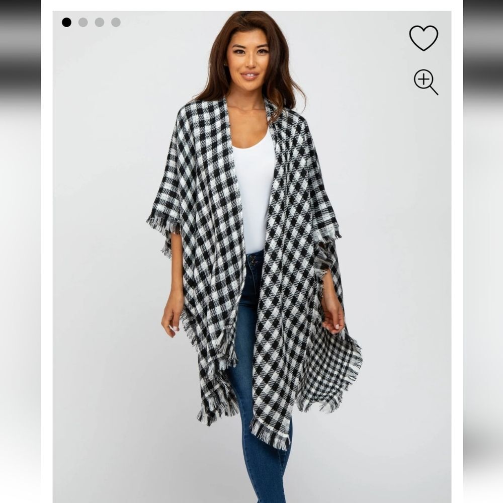NWT Styline Houndstooth Poncho Shaw Wrap
